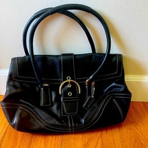 Coach Shoulder Bag - Beautiful, black leather in excellent used condition.